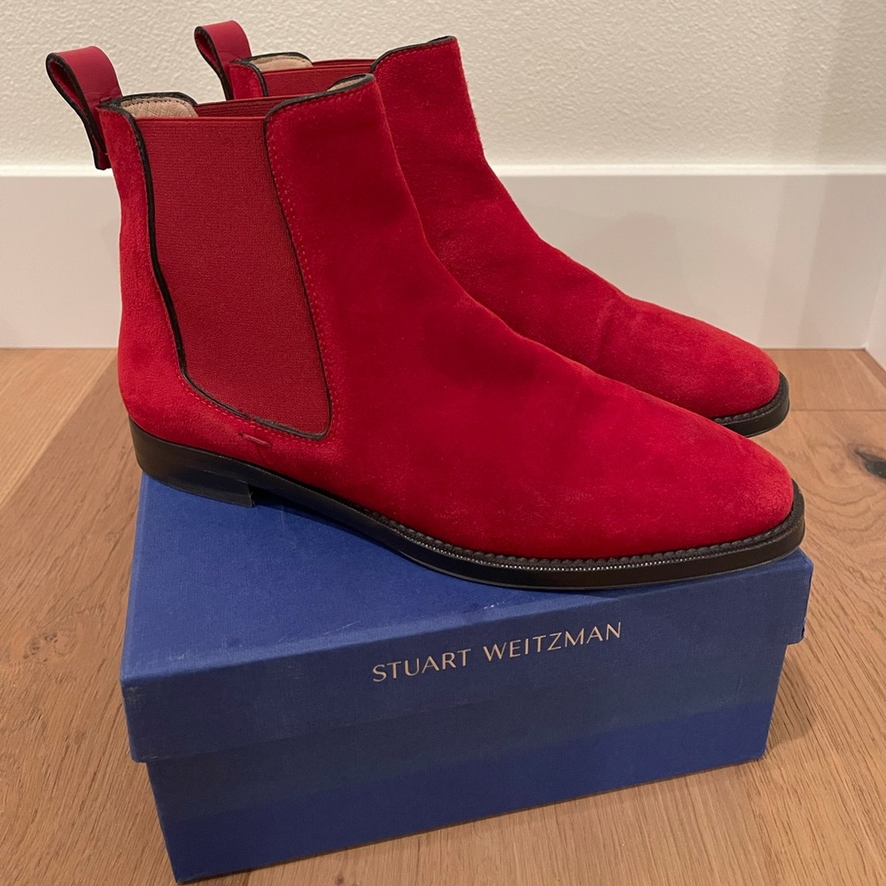 Stuart Weitzman Red Booties